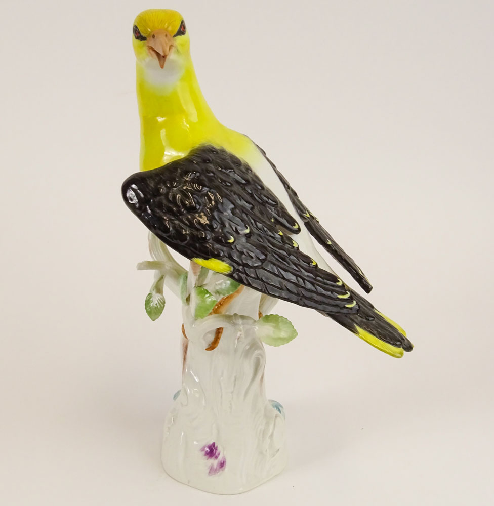 Antique Meissen Hand Painted Porcelain Yellow Bird Figurine.