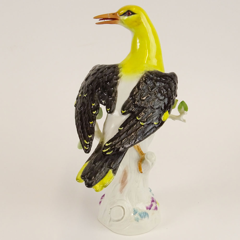 Antique Meissen Hand Painted Porcelain Yellow Bird Figurine.