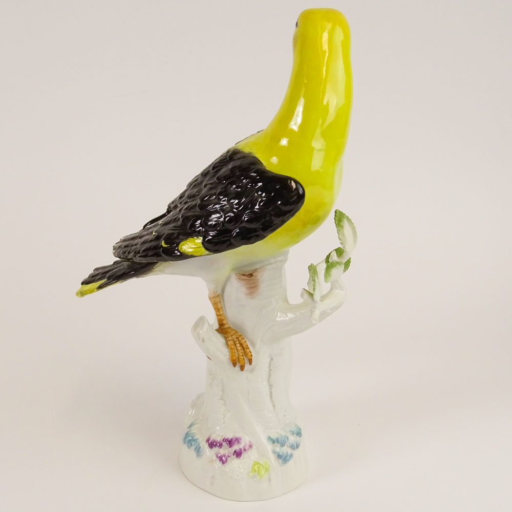 Antique Meissen Hand Painted Porcelain Yellow Bird Figurine.