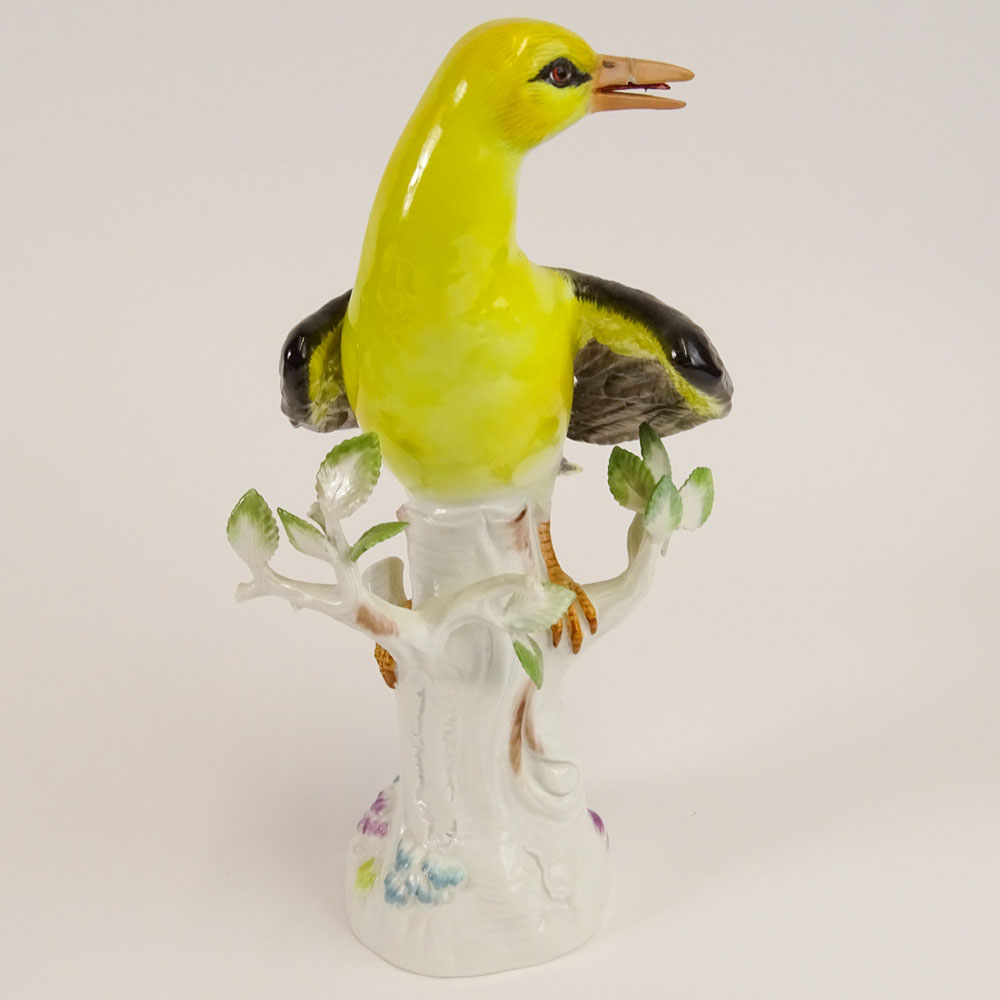 Antique Meissen Hand Painted Porcelain Yellow Bird Figurine.