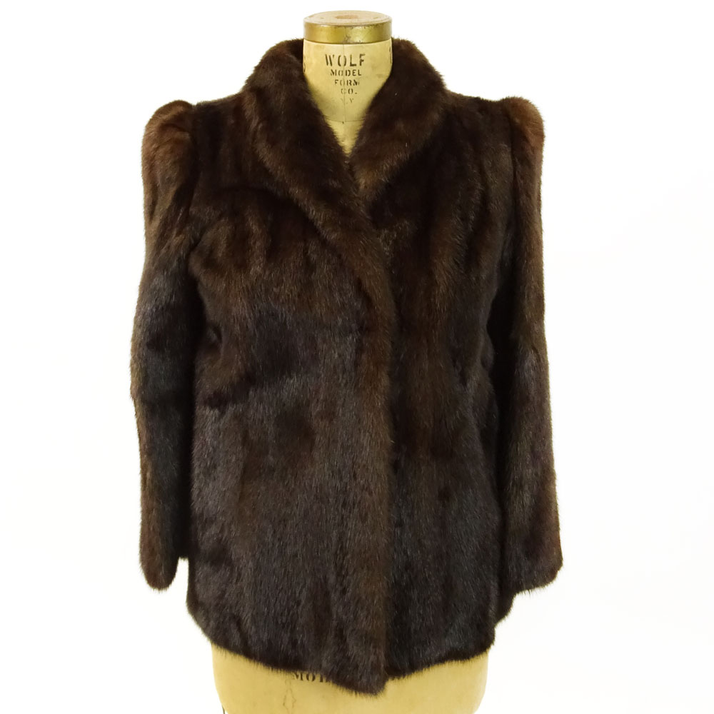 Dark Brown Mink Jacket. Fully lined.