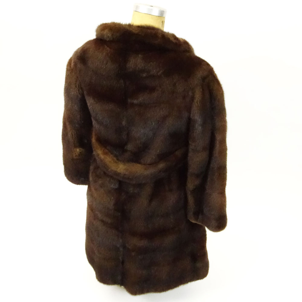 Vintage Double Breasted Brown Mink Coat.