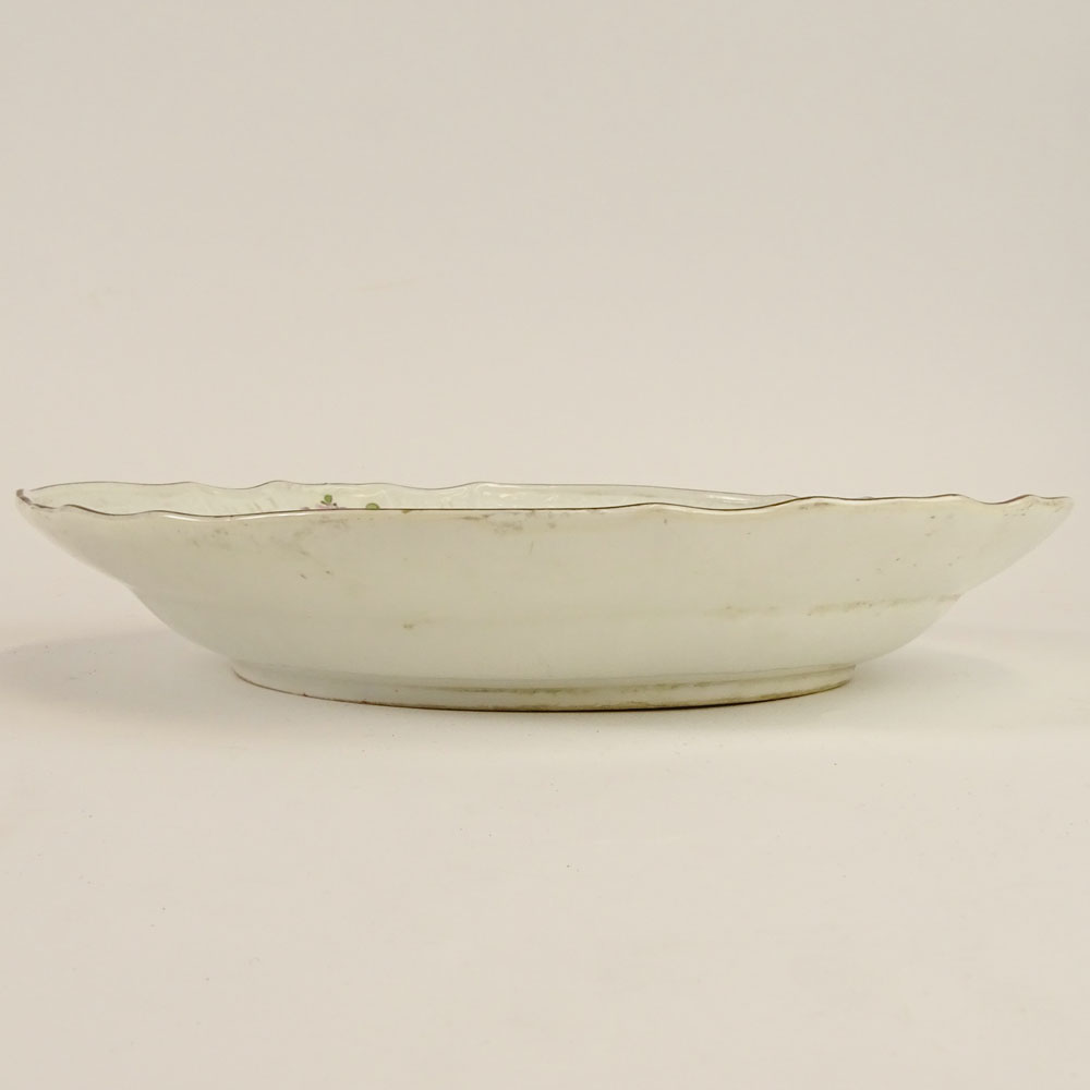 Large Antique Meissen Hand Painted Porcelain Serving Dish.