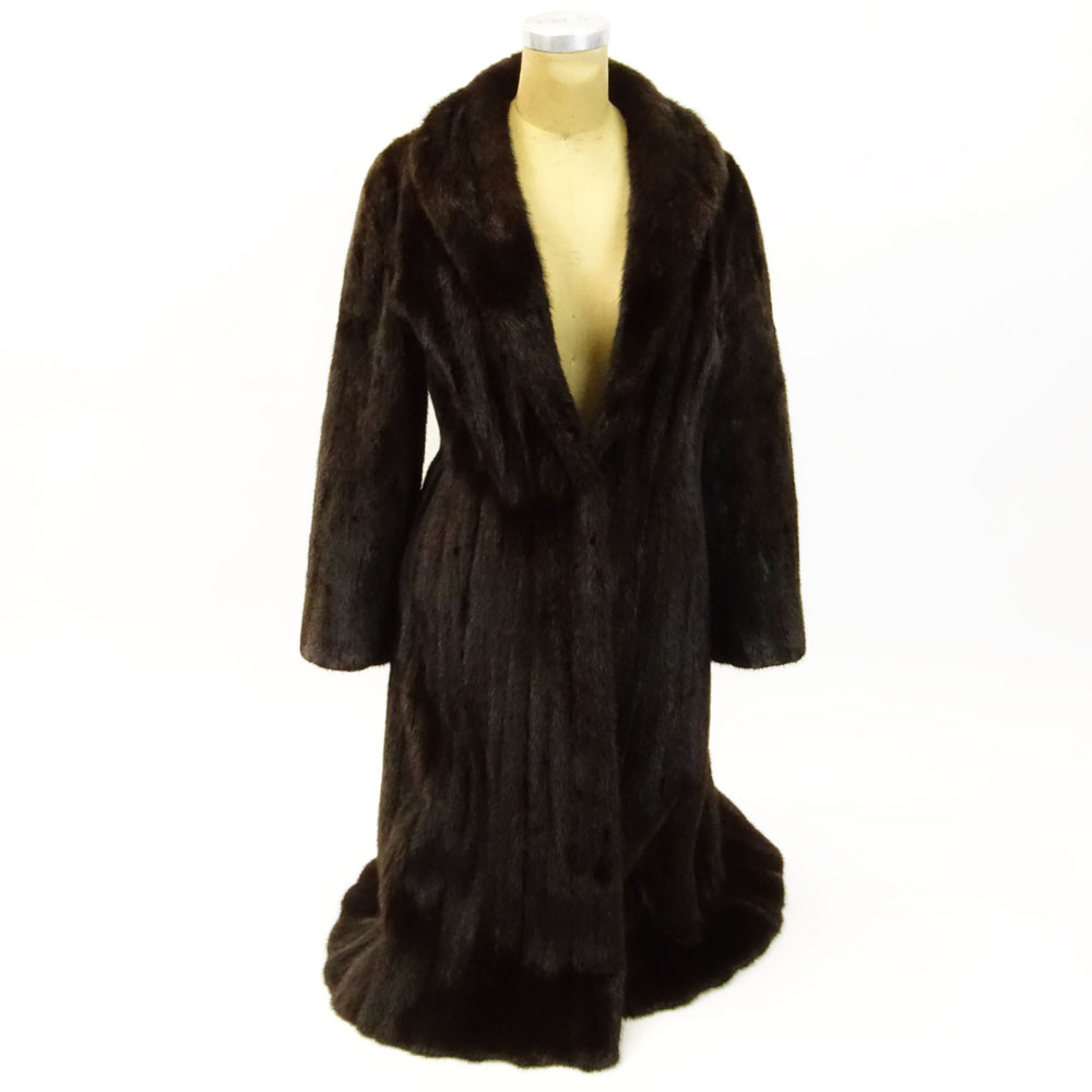 Vintage Black Mink Full Length Swing Coat.