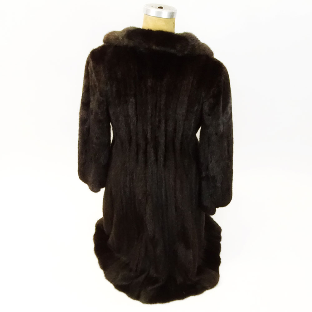 Vintage Black Mink Full Length Swing Coat.