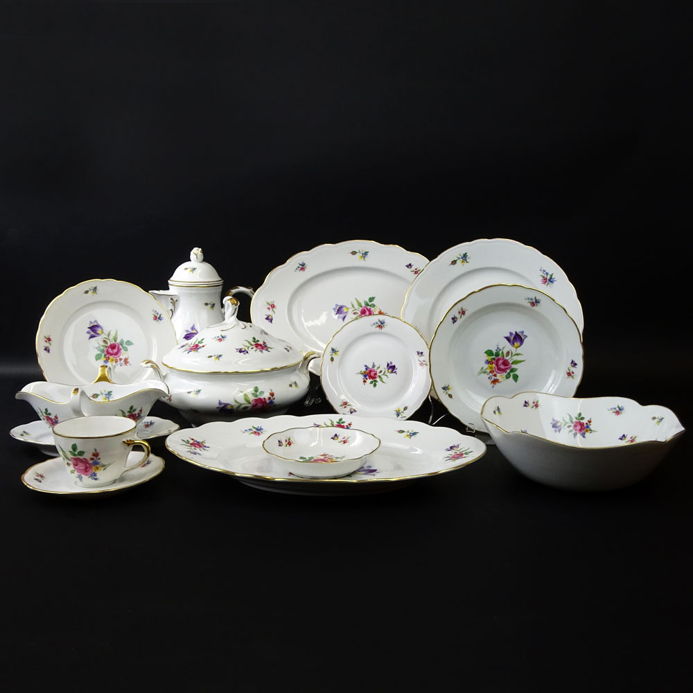 72 Piece Bavaria Hand Painted Porcelain Partial Dinner Service.