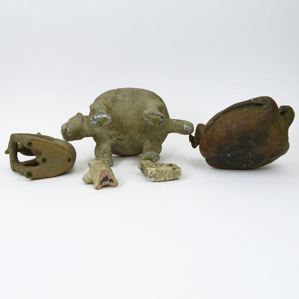 Lot of 5 Vintage Pre-Colombian Style Pottery Figures and Vessels.