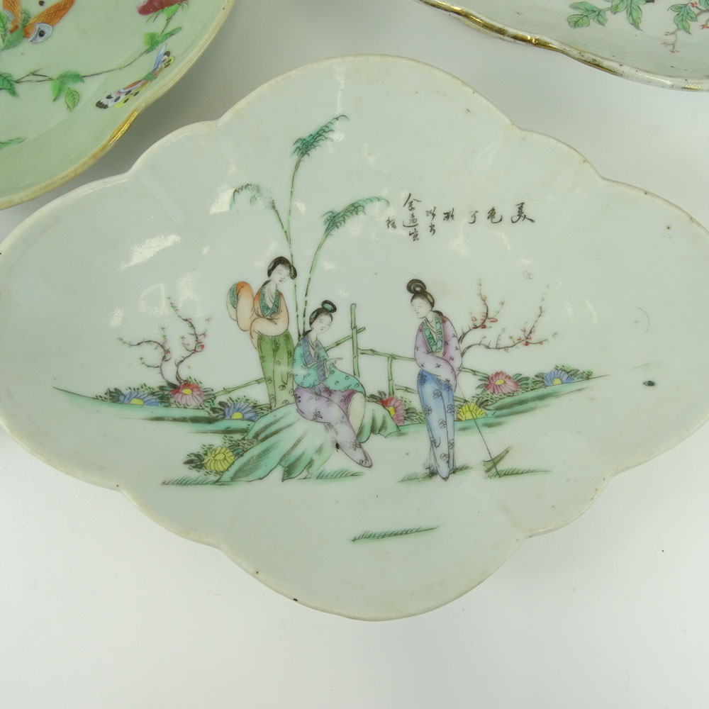 Lot of 4 Vintage Chinese Porcelain Serving Plates.