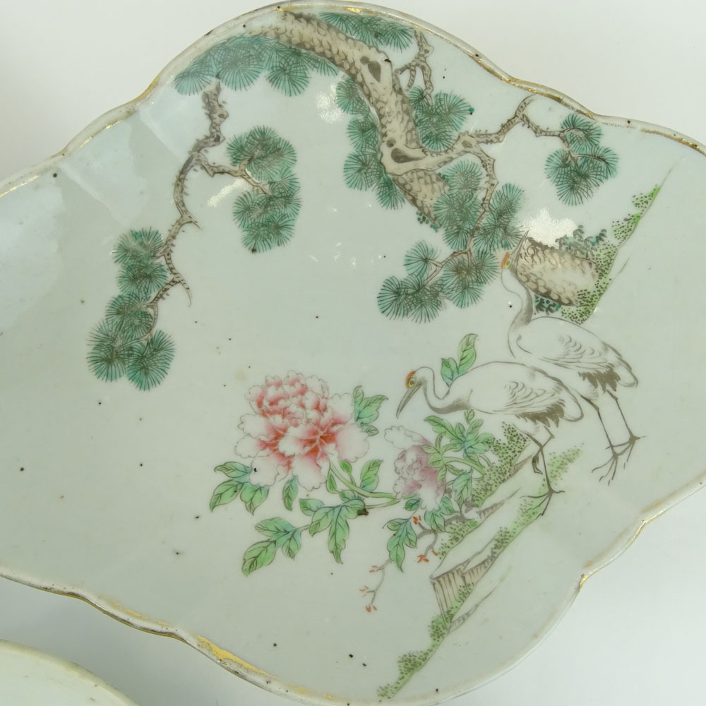 Lot of 4 Vintage Chinese Porcelain Serving Plates.