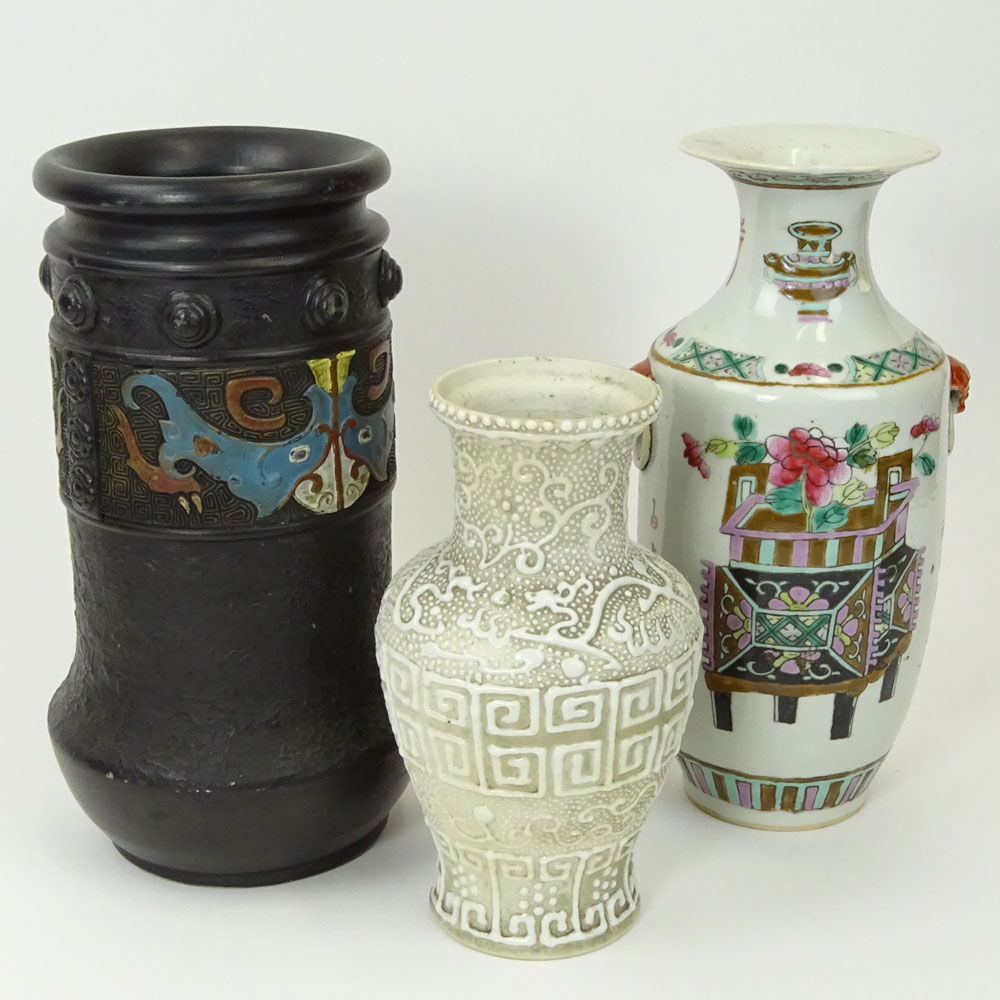 Lot of 3 Vintage Asian Porcelain Vases.