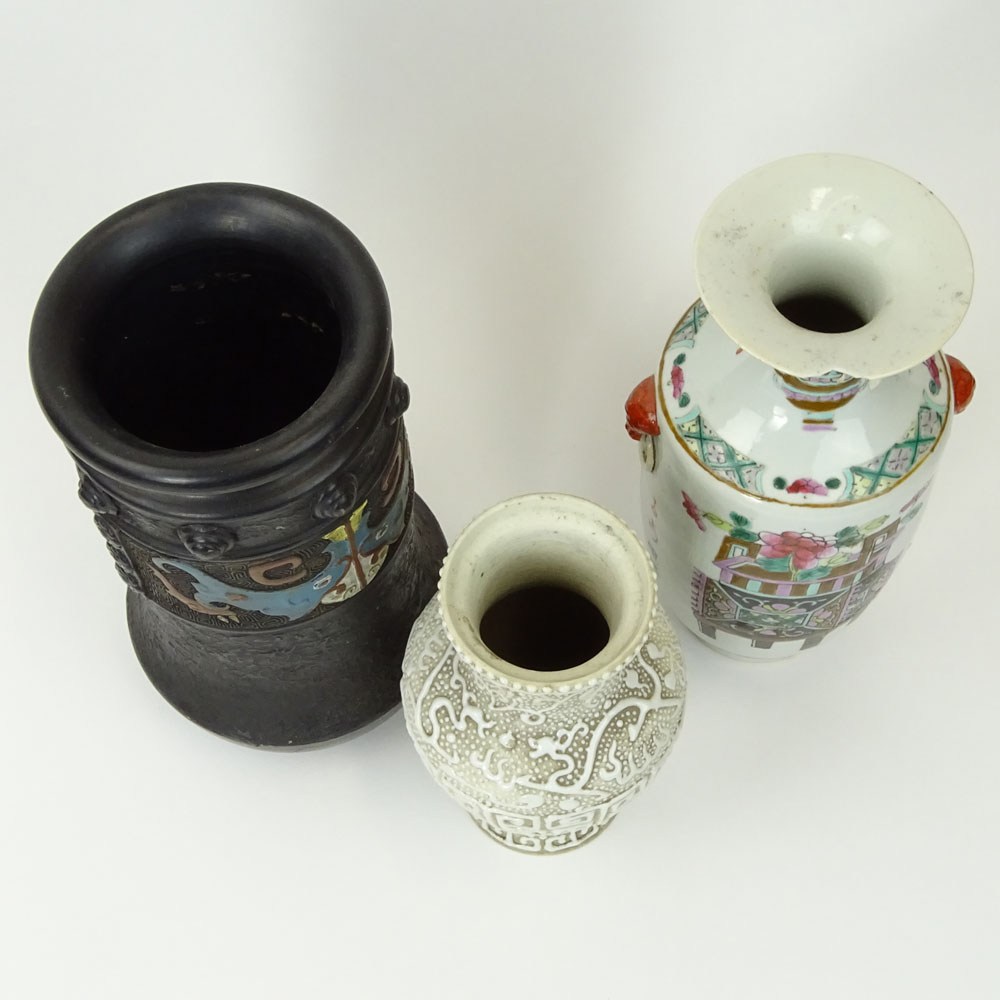 Lot of 3 Vintage Asian Porcelain Vases.