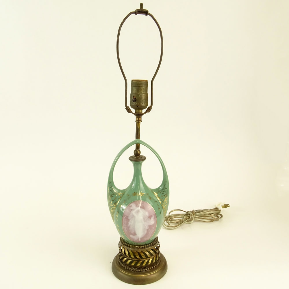 Vintage Pate-Sur-Pate Porcelain Lamp.