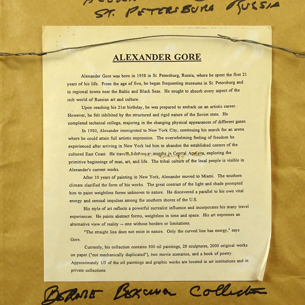 Alexander Gore, American/Russian (b.1958) circa 1996 Mixed Media on File Folder, Nude. 