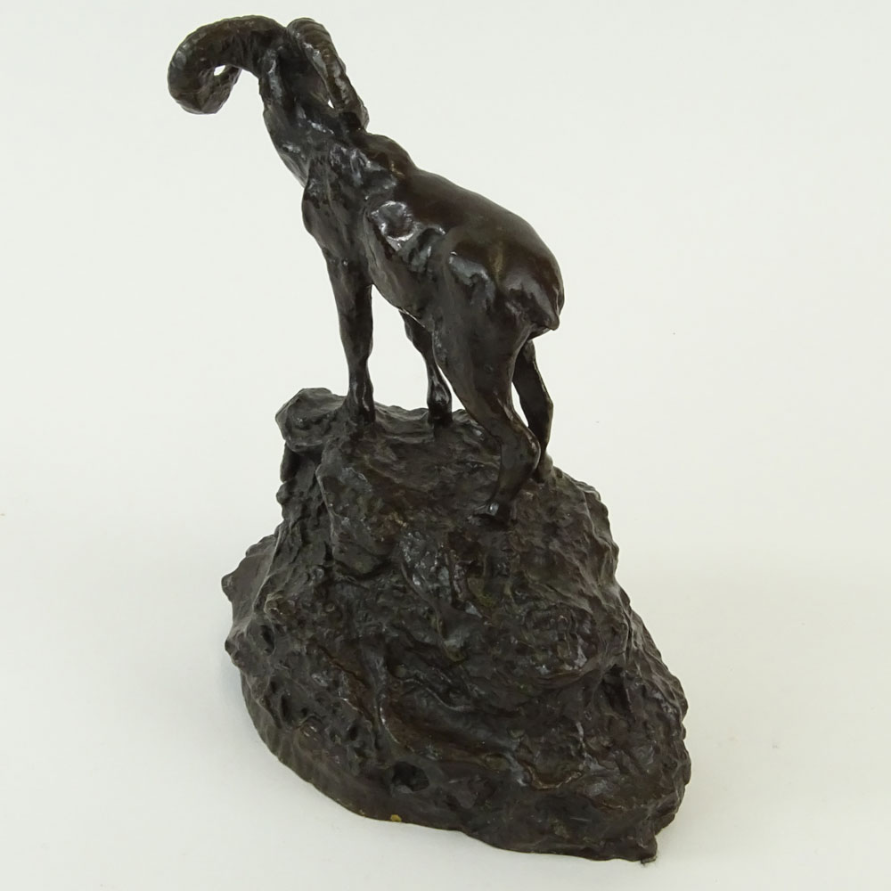 After: Charles Marion Russell (AMERICAN, 1864-1926) "Sentinel" Big Horn Sheep Bronze Sculpture.