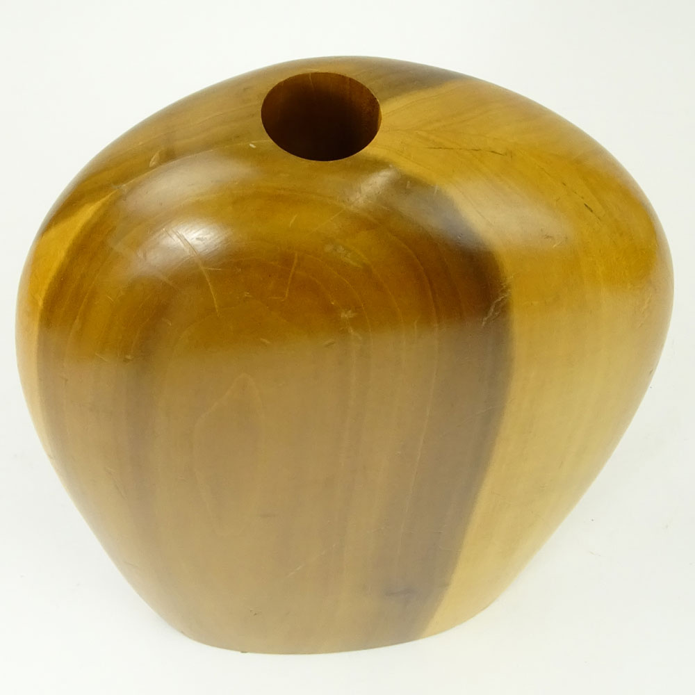 Paul LaMontagne, American (20th C) Vintage 80's Large Wood Display Vase.