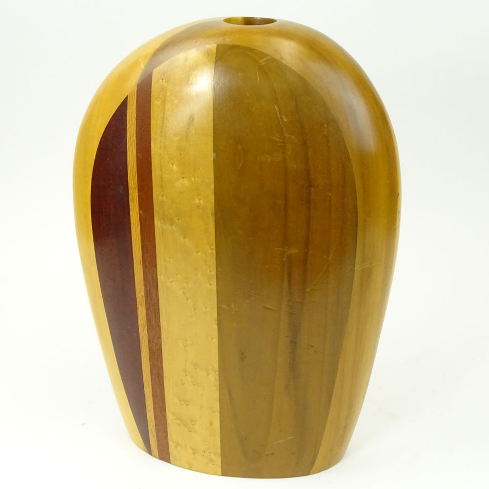 Paul LaMontagne, American (20th C) Vintage 80's Large Wood Display Vase.