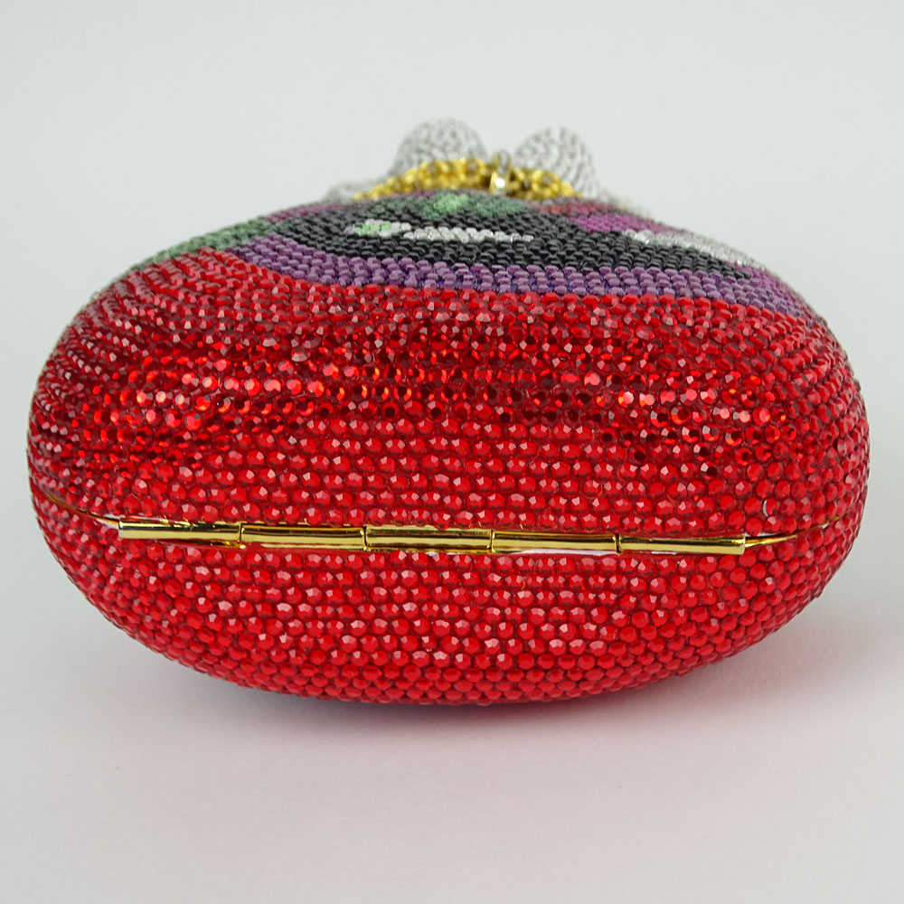 Judith Leiber "Jeweled" Minaudiere Clutch, Drawstring Bag. Signed. 