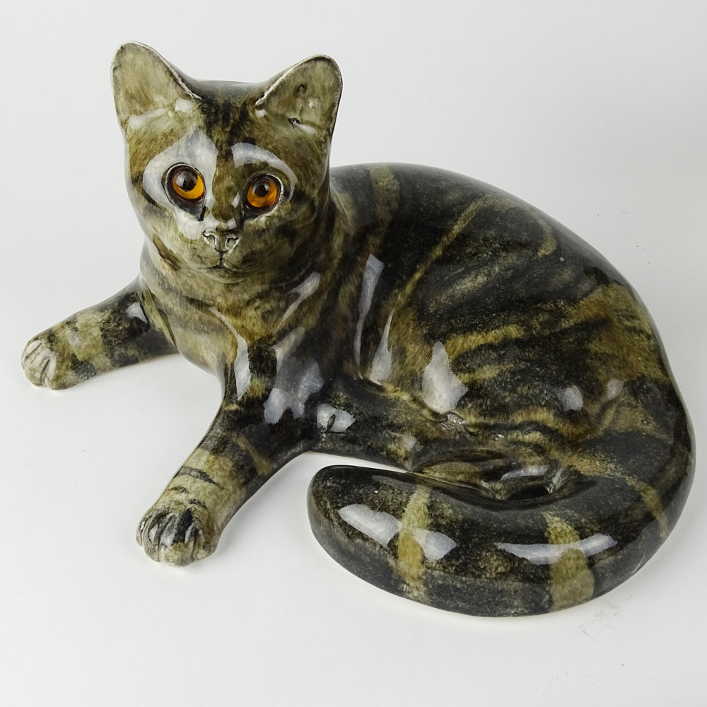 Three (3) Ceramic Winstanley Cats by Mike Hinton with Glass Eyes.