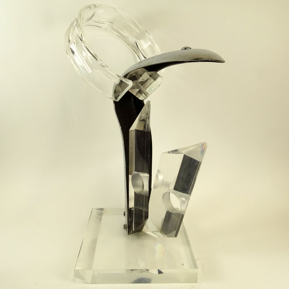 Rona Cutler Mid-Century Modern Lucite and Chrome Sculpture.