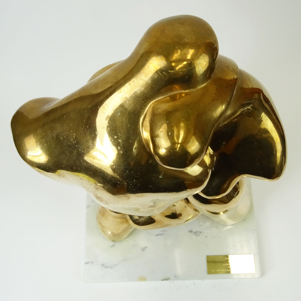 Manuel Carbonell, Cuban/American (born 1918) Bronze Sculpture on marble base "Lovers" 