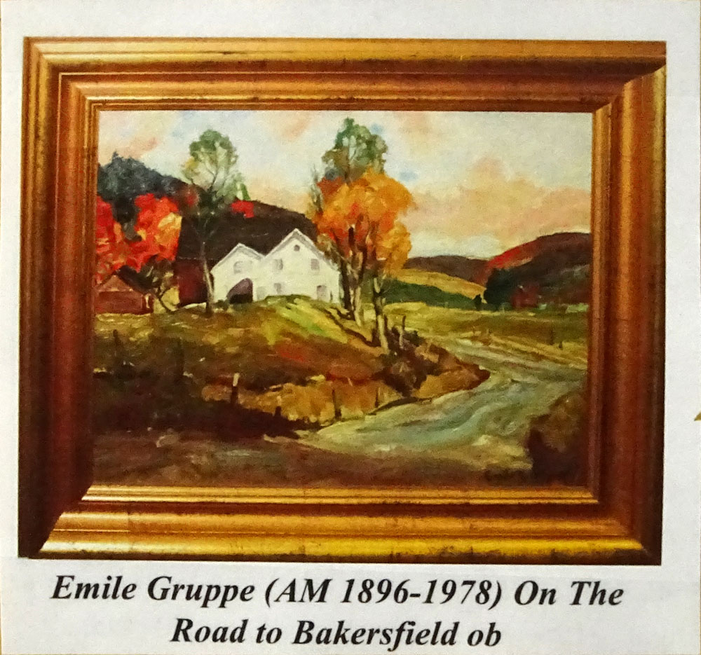 Emile Albert Gruppe, American (1896-1978) Oil on Artist's Board, On the Road to Bakersfield, Jeffersonville, 