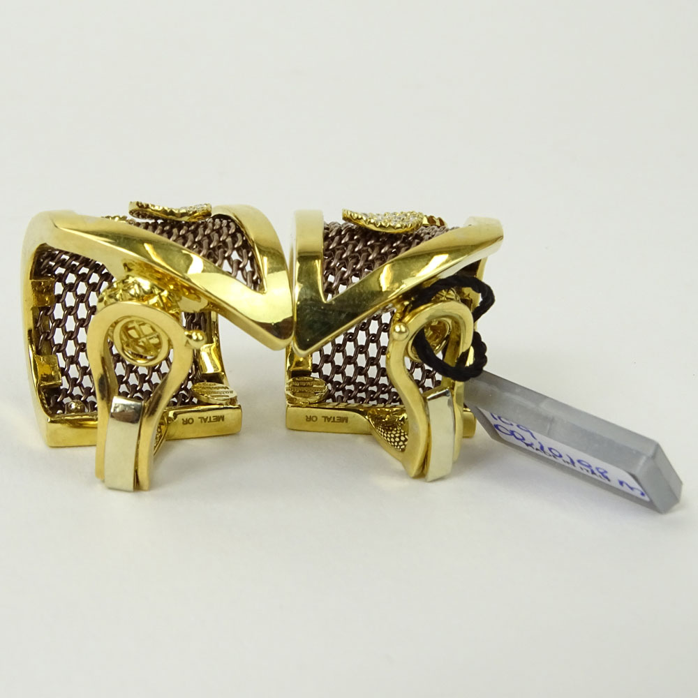 Pair of Lady's Italian Sabbadini 18 Karat Yellow Gold and Sterling Silver.