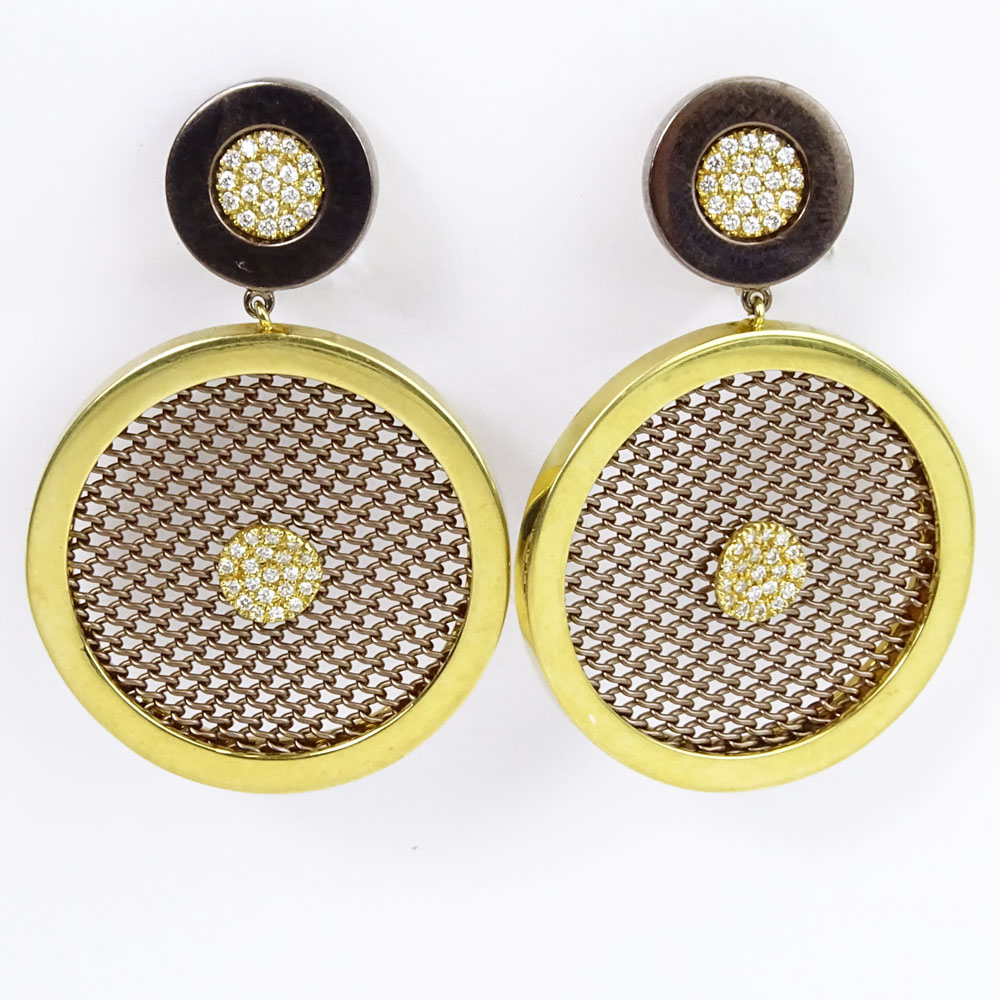 Pair of Lady's Italian Sabbadini 18 Karat Yellow Gold and Sterling Silver.