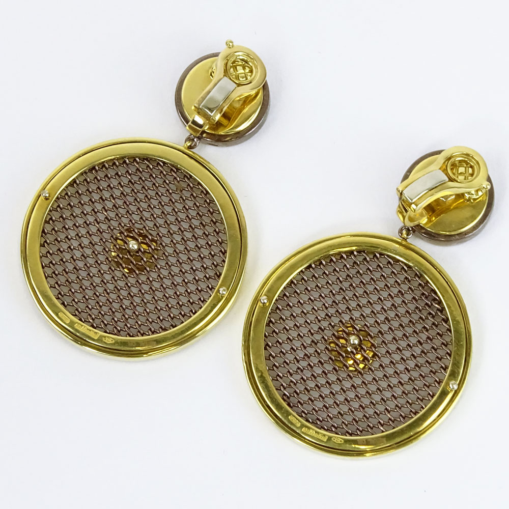 Pair of Lady's Italian Sabbadini 18 Karat Yellow Gold and Sterling Silver.