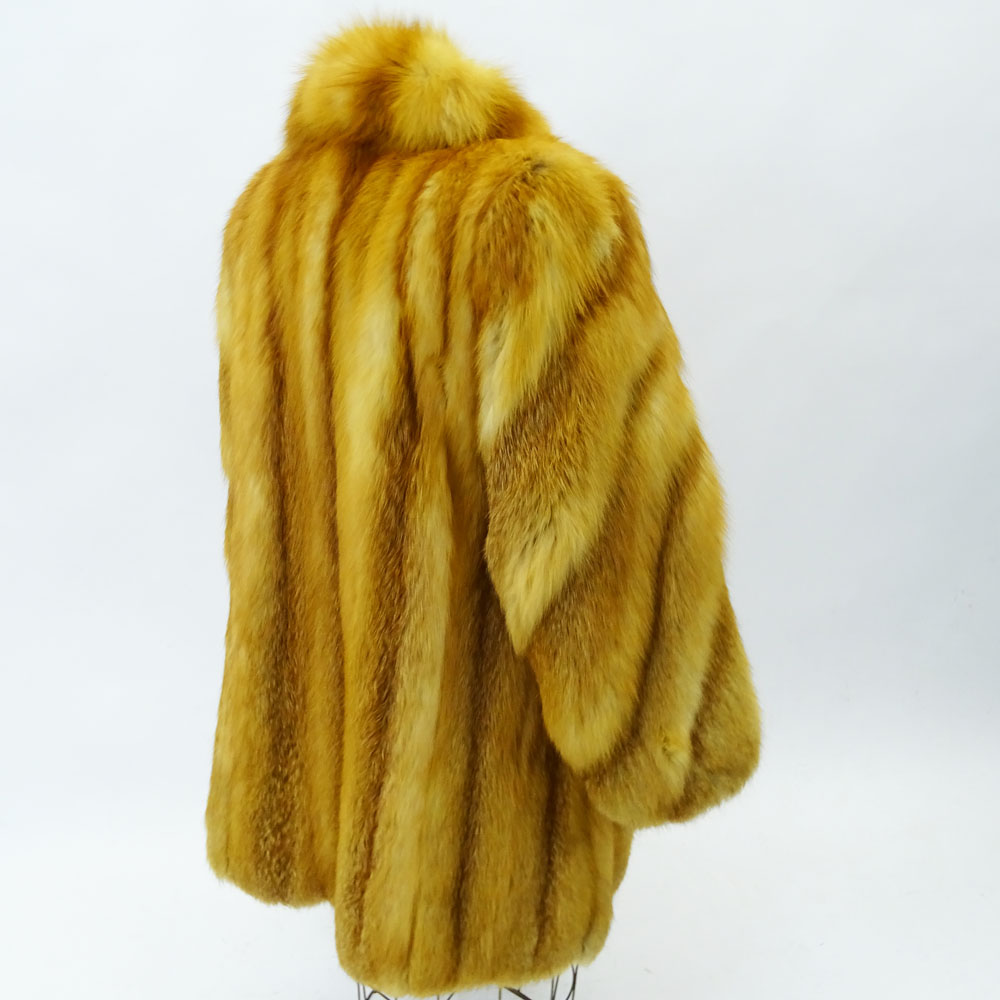Retro 3/4 Length Red Fox Coat. Lined.