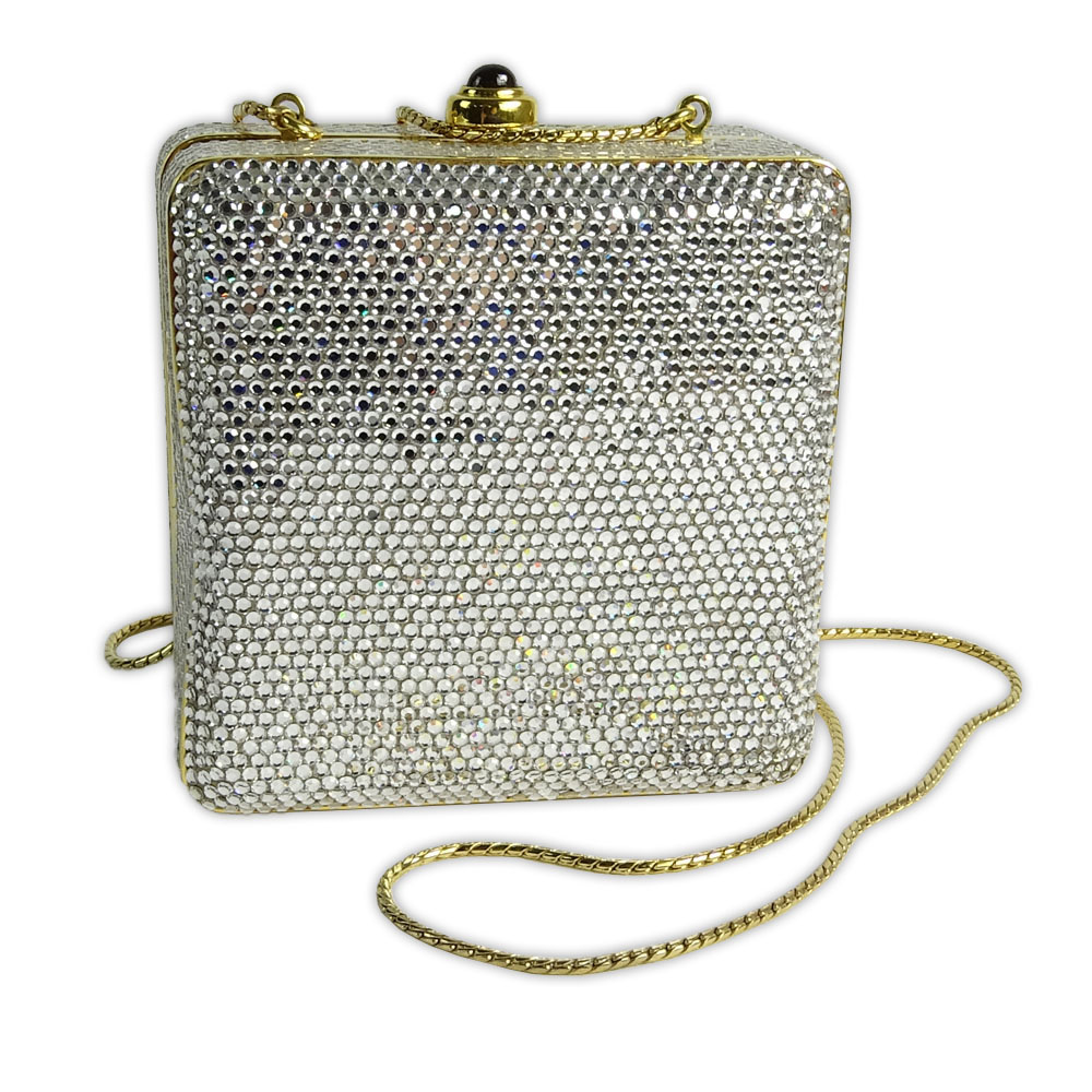 Judith Leiber Jeweled Square Minaudiere Evening Bag.