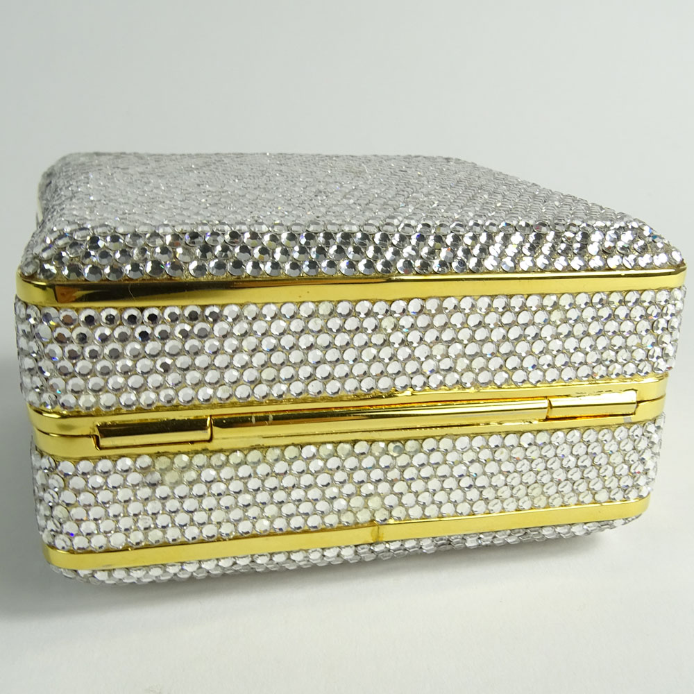 Judith Leiber Jeweled Square Minaudiere Evening Bag.