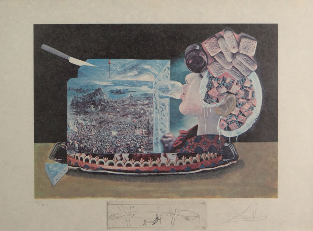 Salvador Dali Spanish (1904-1989) Limited Edition Color Lithograph on Rives Paper from the "Les Diners de Gala" Suite. 