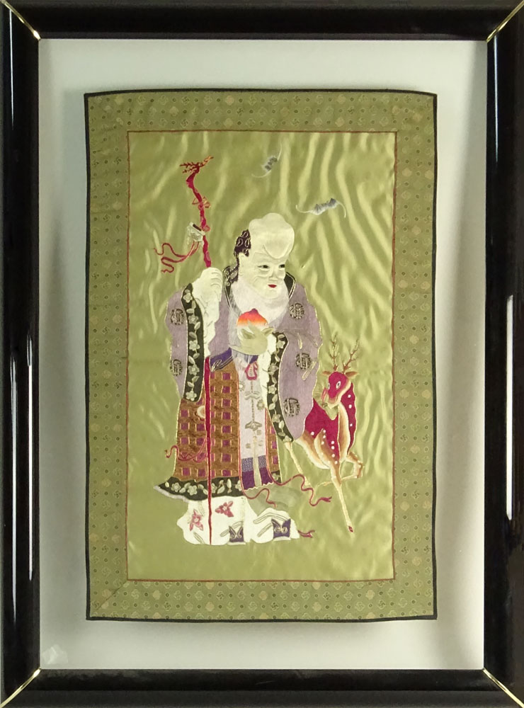 Early to Mid 20th Century Chinese Embroidery on Silk.