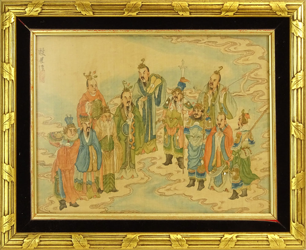 Collection of Twelve (12) 20th Century Chinese Watercolors on Silk.