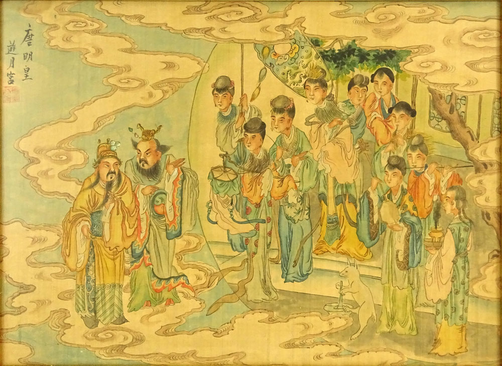 Collection of Twelve (12) 20th Century Chinese Watercolors on Silk.