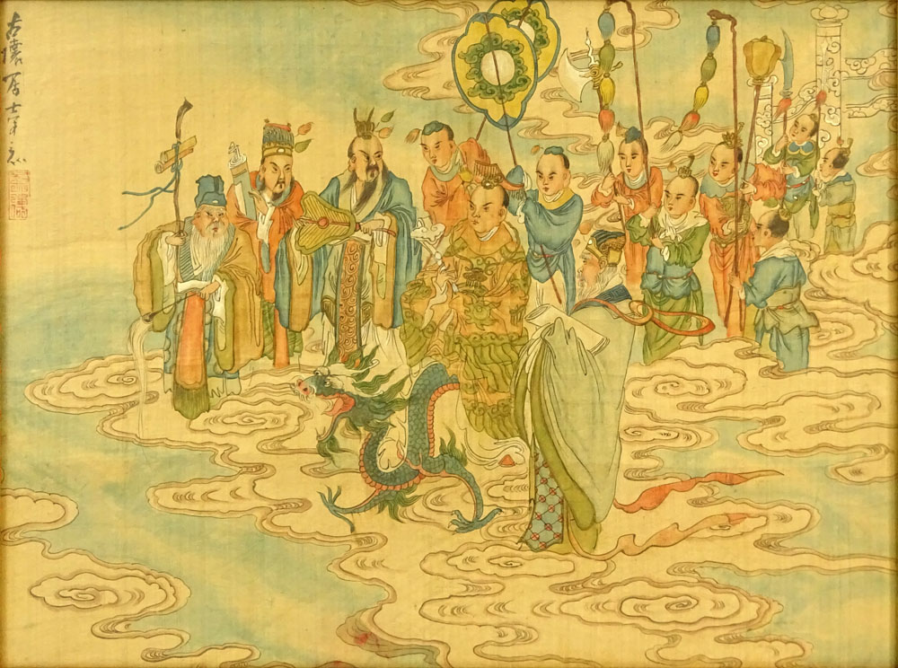 Collection of Twelve (12) 20th Century Chinese Watercolors on Silk.