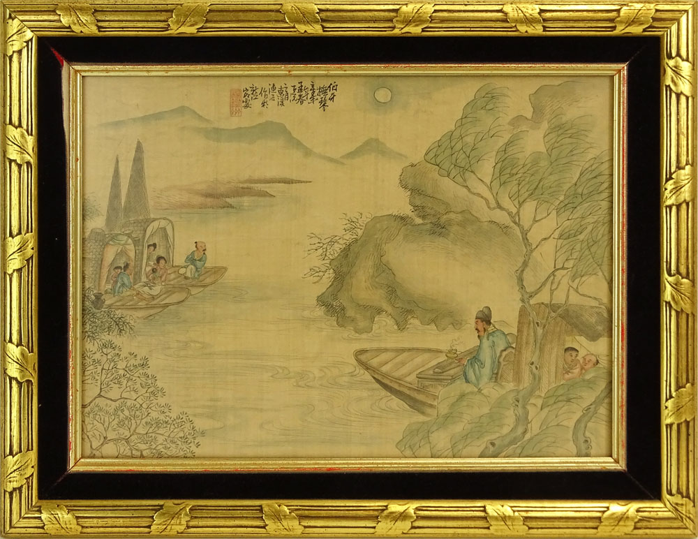 Collection of Twelve (12) 20th Century Chinese Watercolors on Silk.