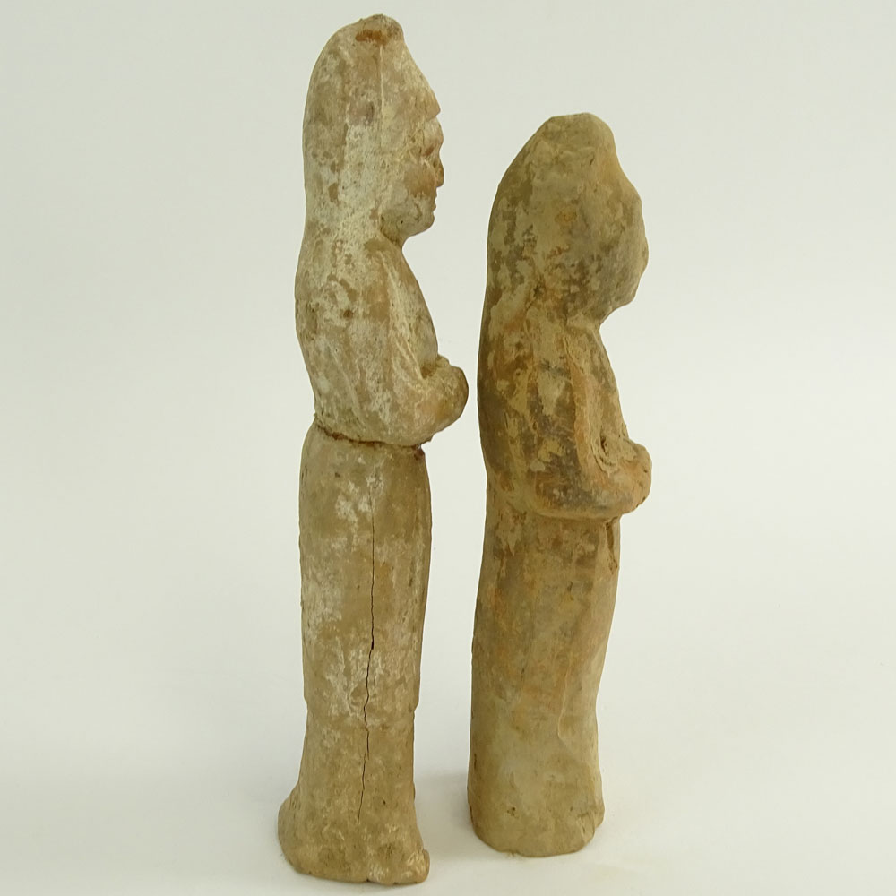 Two (2) Chinese Tang Dynasty Glazed Pottery Figures. Both with COA