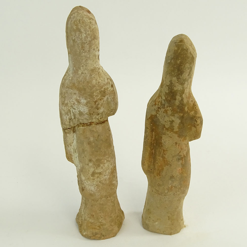 Two (2) Chinese Tang Dynasty Glazed Pottery Figures. Both with COA