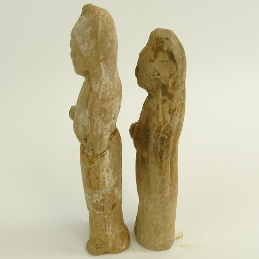 Two (2) Chinese Tang Dynasty Glazed Pottery Figures. Both with COA