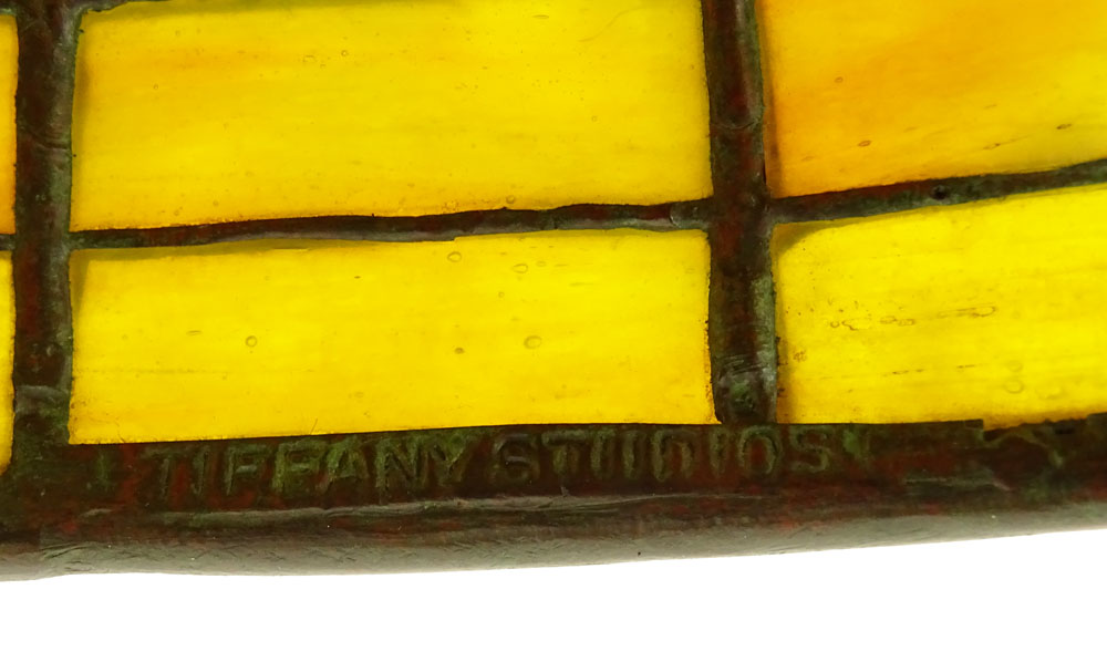 Tiffany Studios Table Lamp with Acorn Shade on Gilt Bronze Mushroom Base and Rare Spider Finial.