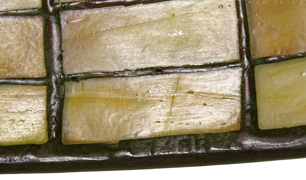 Tiffany Studios Table Lamp with Acorn Shade on Gilt Bronze Mushroom Base and Rare Spider Finial.