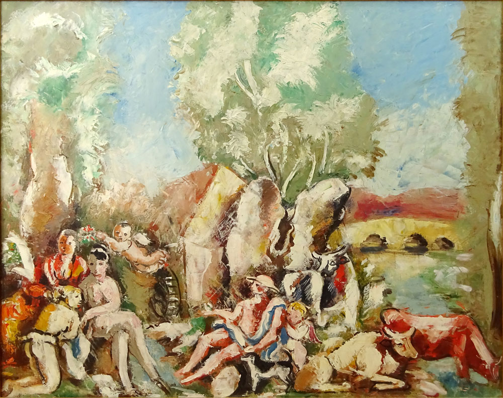 Charles Dufresne French (1876-1938) Oil on Canvas "Rape of Aurora" Signed "Dufresne"