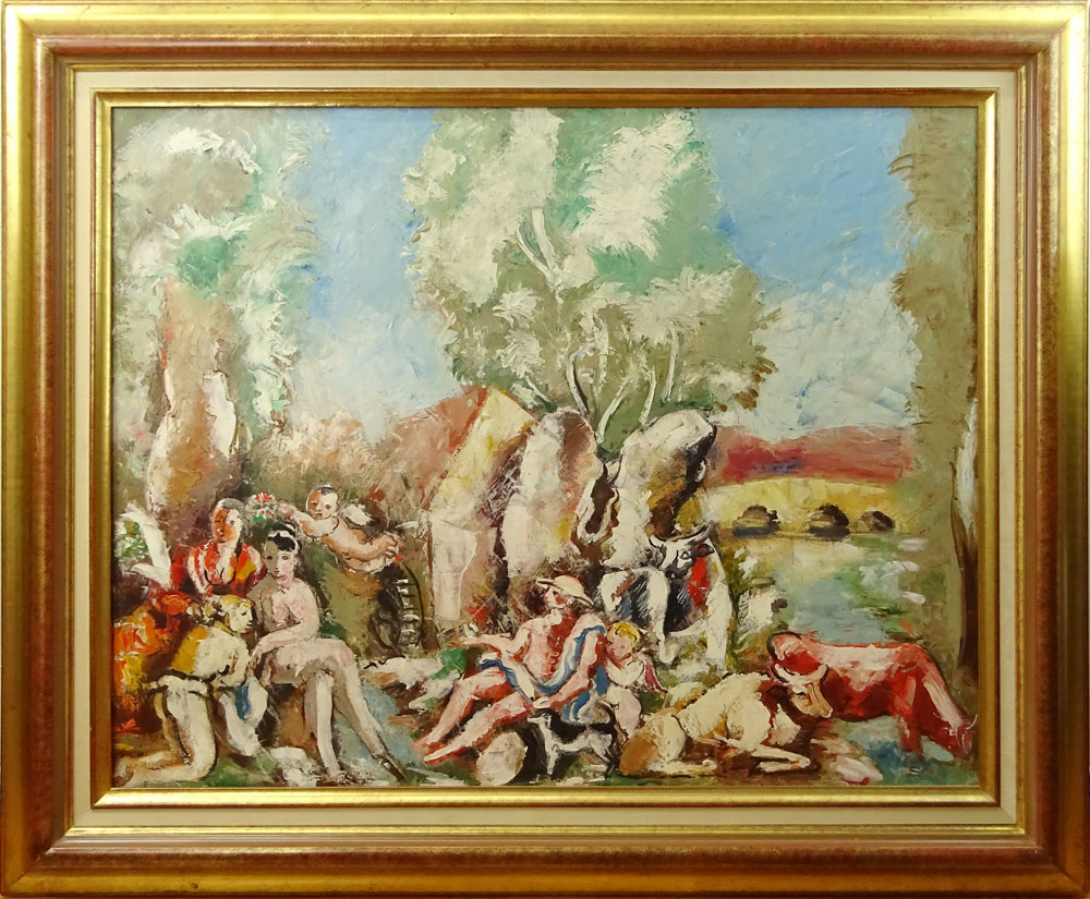 Charles Dufresne French (1876-1938) Oil on Canvas "Rape of Aurora" Signed "Dufresne"