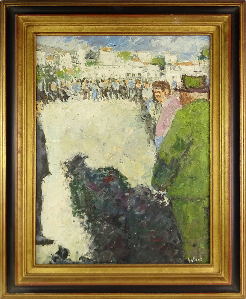 Rene Galant, French (1914-1997) oil on canvas "La Pentaque a Cannes". 