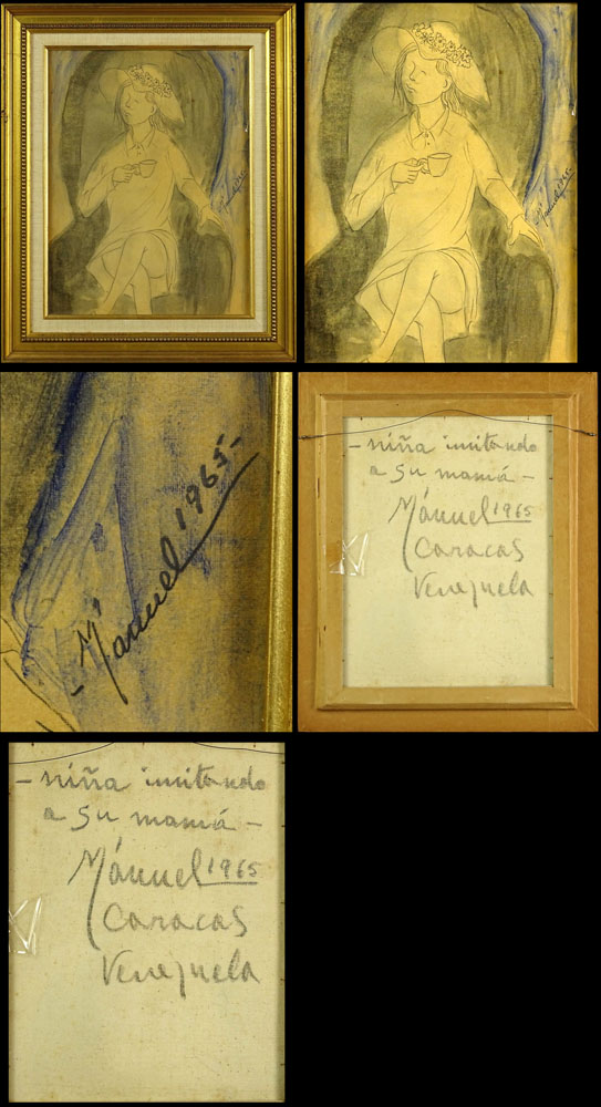 Manuel Bordogna, Spanish (20th C). Collection of Seven (7) 1960-70's Gouaches. 
