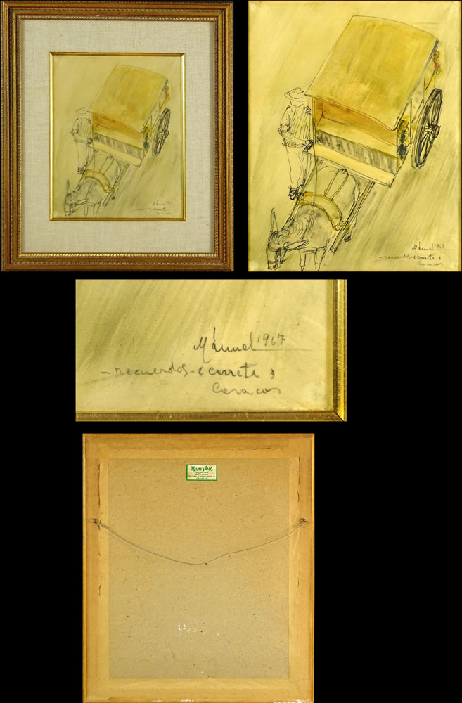 Manuel Bordogna, Spanish (20th C). Collection of Seven (7) 1960-70's Gouaches. 
