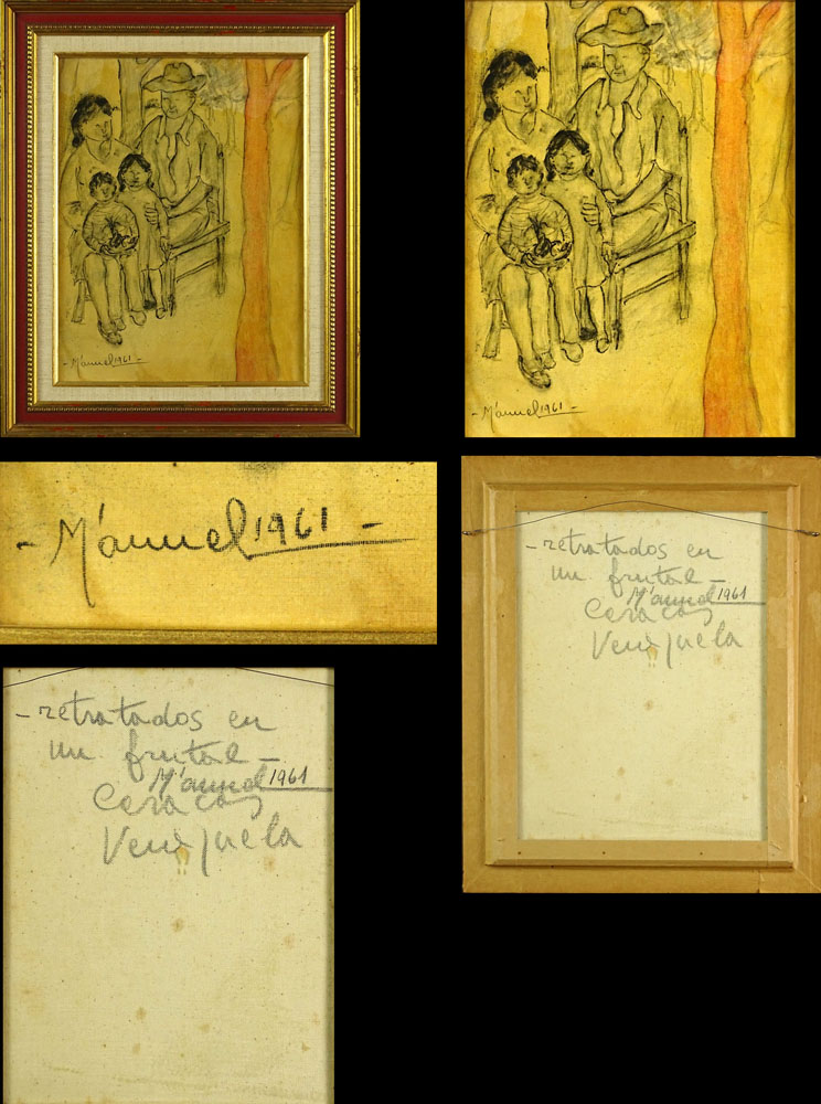 Manuel Bordogna, Spanish (20th C). Collection of Seven (7) 1960-70's Gouaches. 