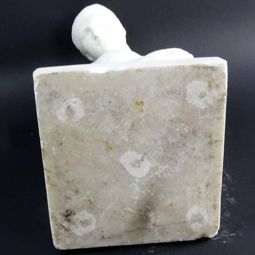 Mid 20th Century Carved Marble Classical Figure. Unsigned. Minor losses at base.