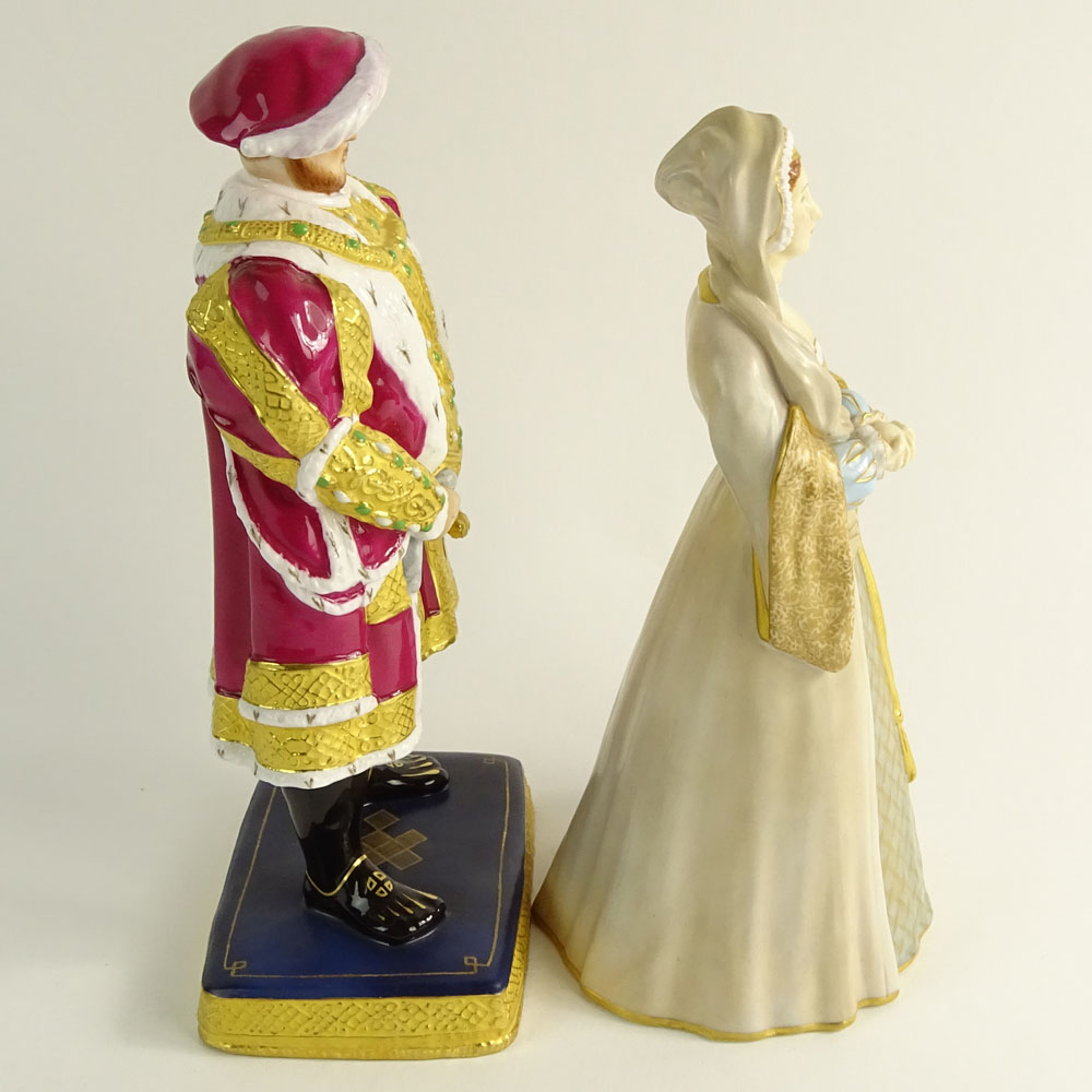 Two (2) Royal Worcester Porcelain Figurines "Henry Vlll & Anne Boleyn" 